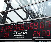 Schuldenuhr des Bundes der Steuerzahler.